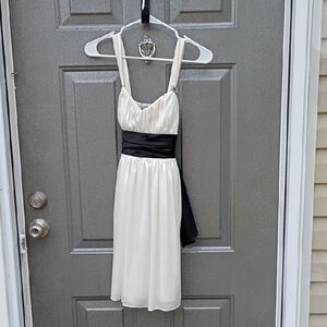 Trixxi Cream Midi Dress with Black Accent Size 2